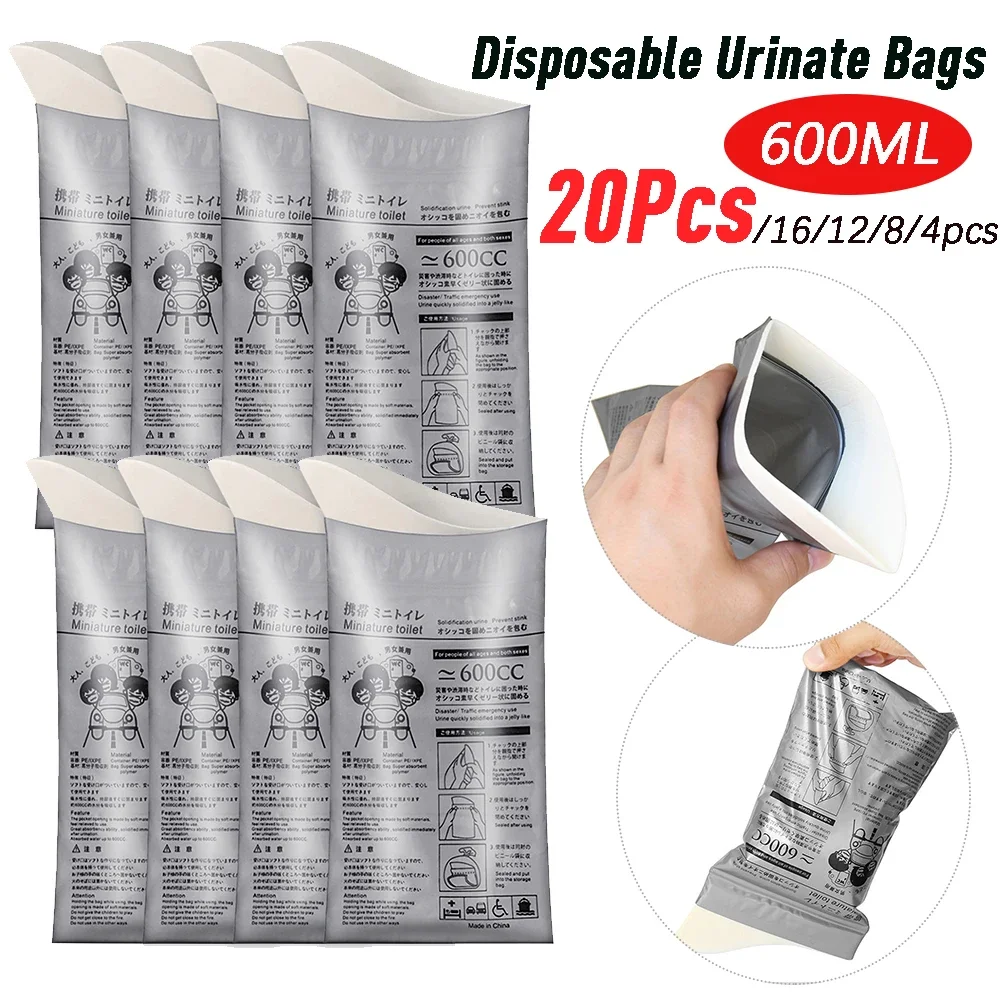 

4-20PCS Outdoor Portable Toilet Emergency Urine Bag 600ml Emergency In Travel Mobile Toilet Portable Urinal Bag Vomiting Bag