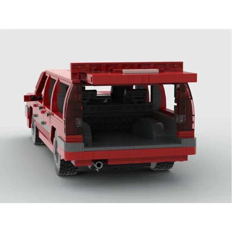 Popular New MOC-124037 Outdoor Red Global Travel Car Building Block Model, 1536 Pieces, Adult New Year & Birthday Toy Gift