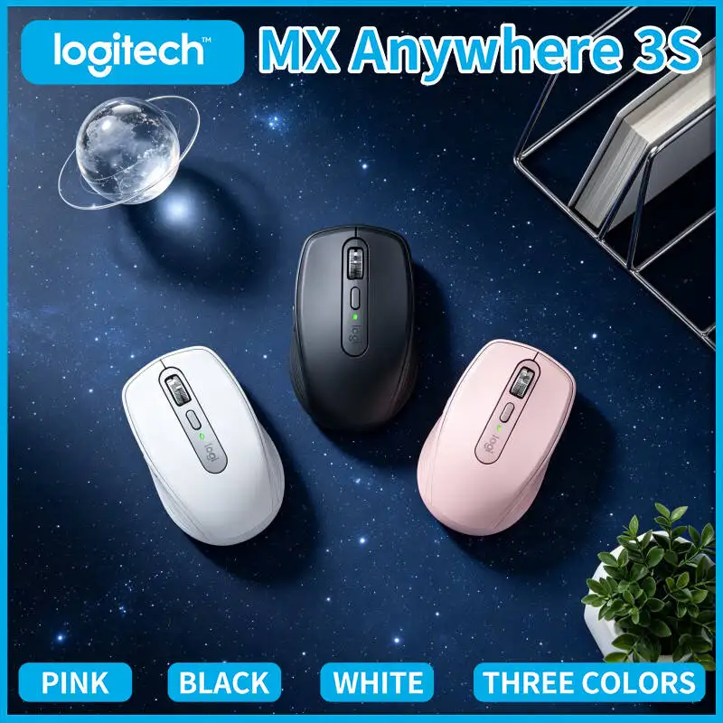 Compact Logitech MX Anywhere 3S - 8000 DPI Darkfield, MagSpeed Hyper-Scroll, Quiet Clicks, Multi-OS Compatibility