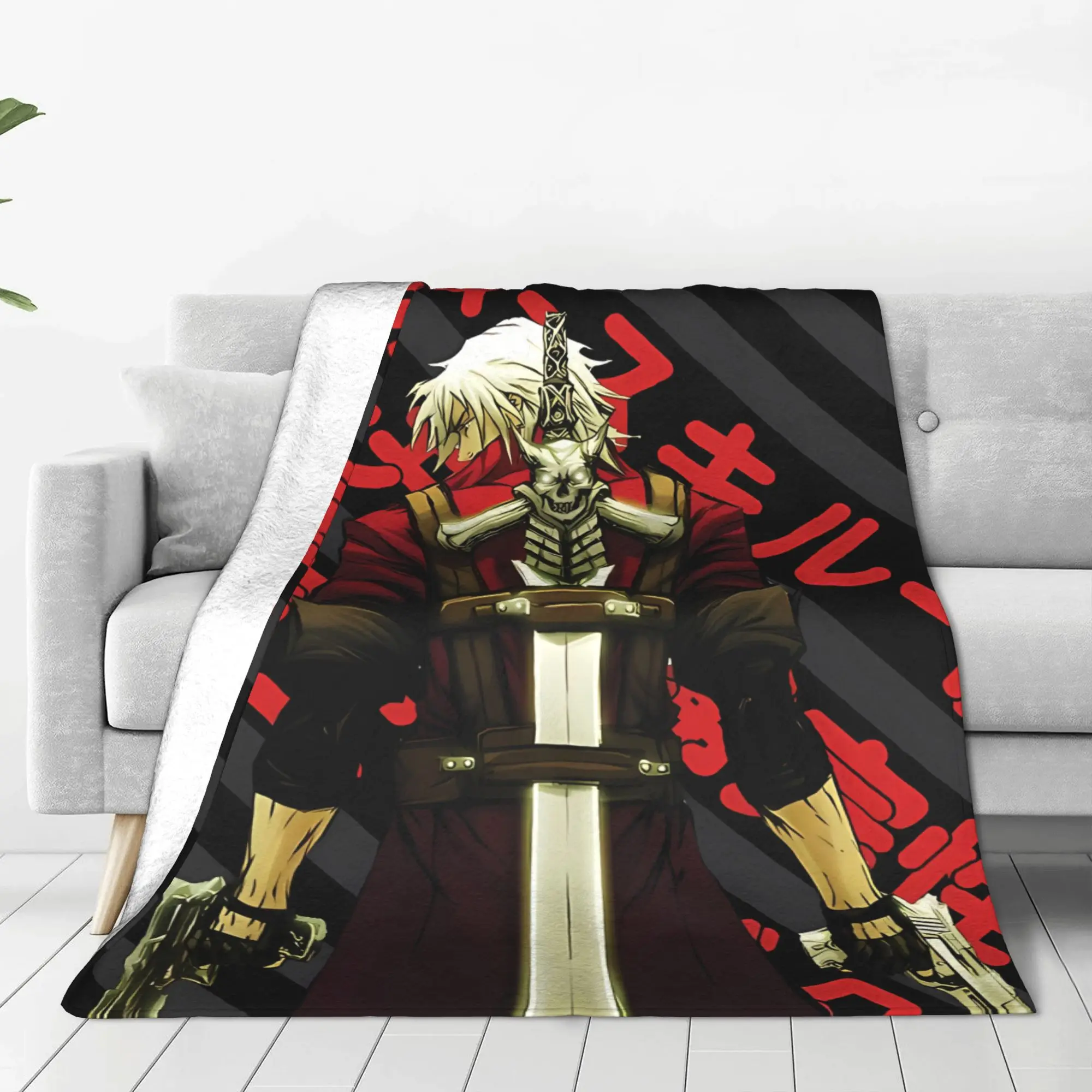 1PC Home Cute Room Decor White Haired Swordsman  Blanket Throw Blanket D-Devil May Cry Novelty Warm Blanket All Season