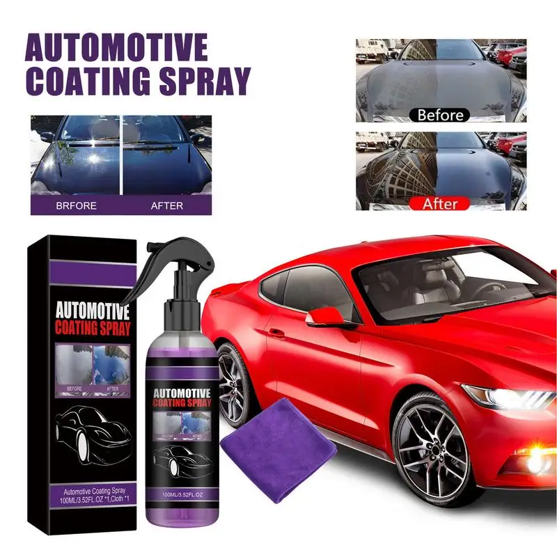 สารเคลือบสีสเปรย์3 in 1สาร Coating mobil เซรามิกเคลือบ100มล. สำหรับรถยนต์สำหรับป้องกันสีรถเปล่งปลั่งไม่ชอบน้ำ