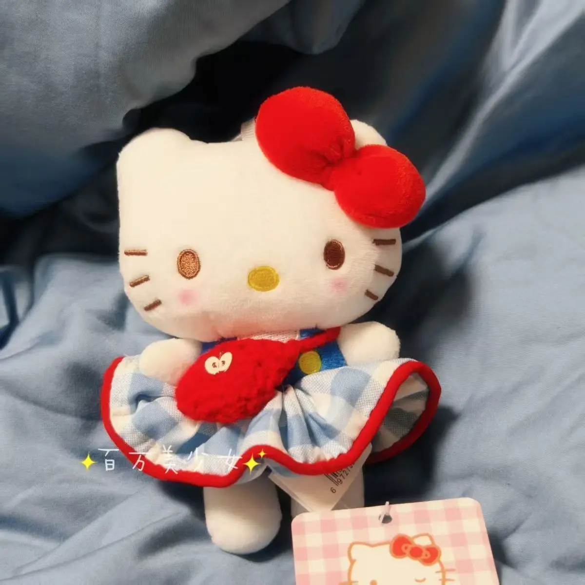 سانريو ملء ألعاب الدمى هالو كيتي الكرتون القطيفة الناعمة على ظهره قلادة Kawaii الإبداعية زخرفة لطيف هدية عيد ميلاد للفتيات #4