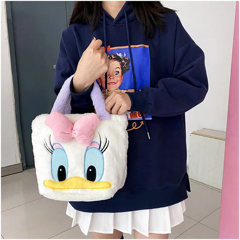 Disney Plush Bag Cartoon Lotso Daisy Plushie Coin Purse Kawaii Stuffed Handbags Birthday Gifts for Girls Storage Bag