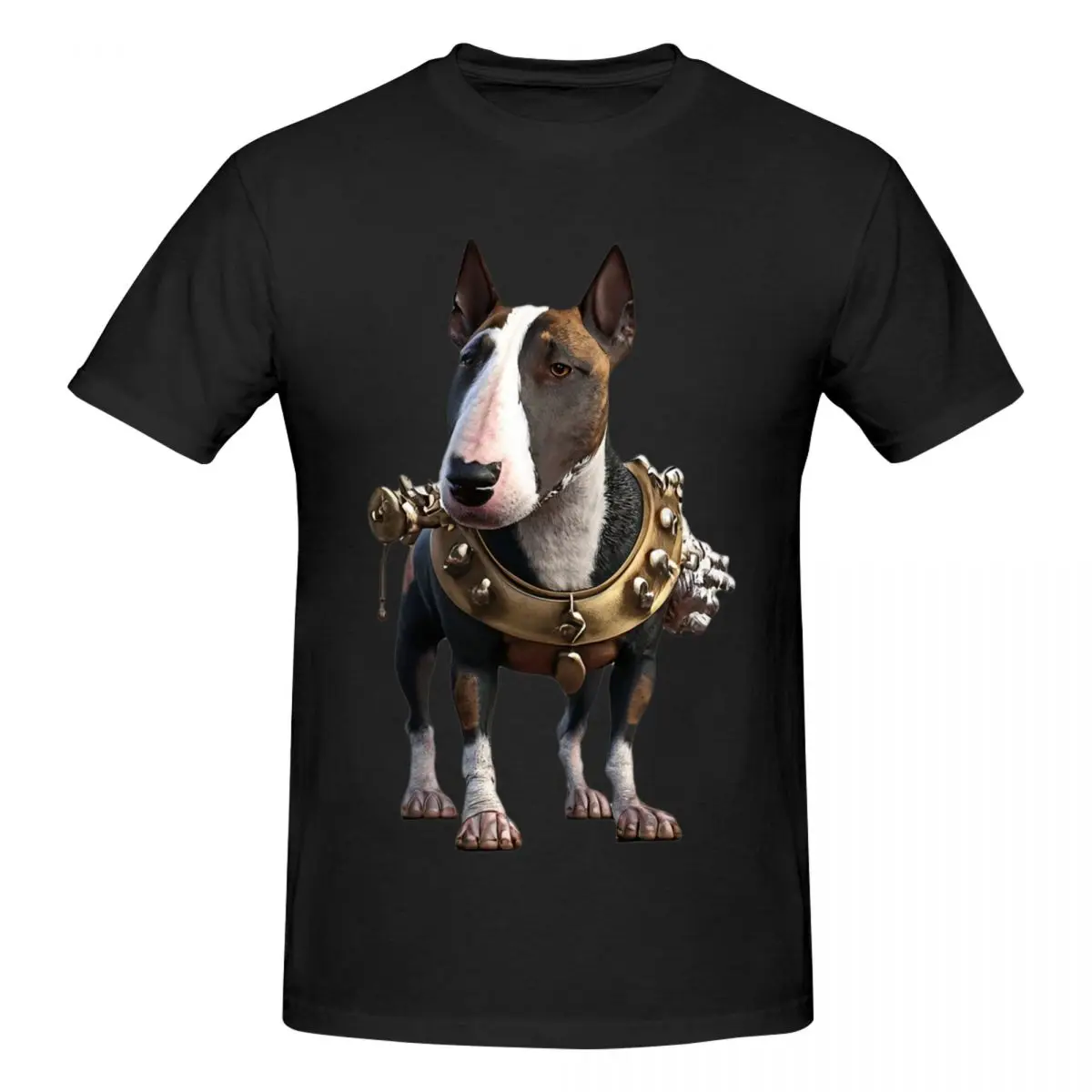 Men Cyborg Bull Terrier Steampunk Trending T Shirt Streetwear O-neck Cotton Shirts