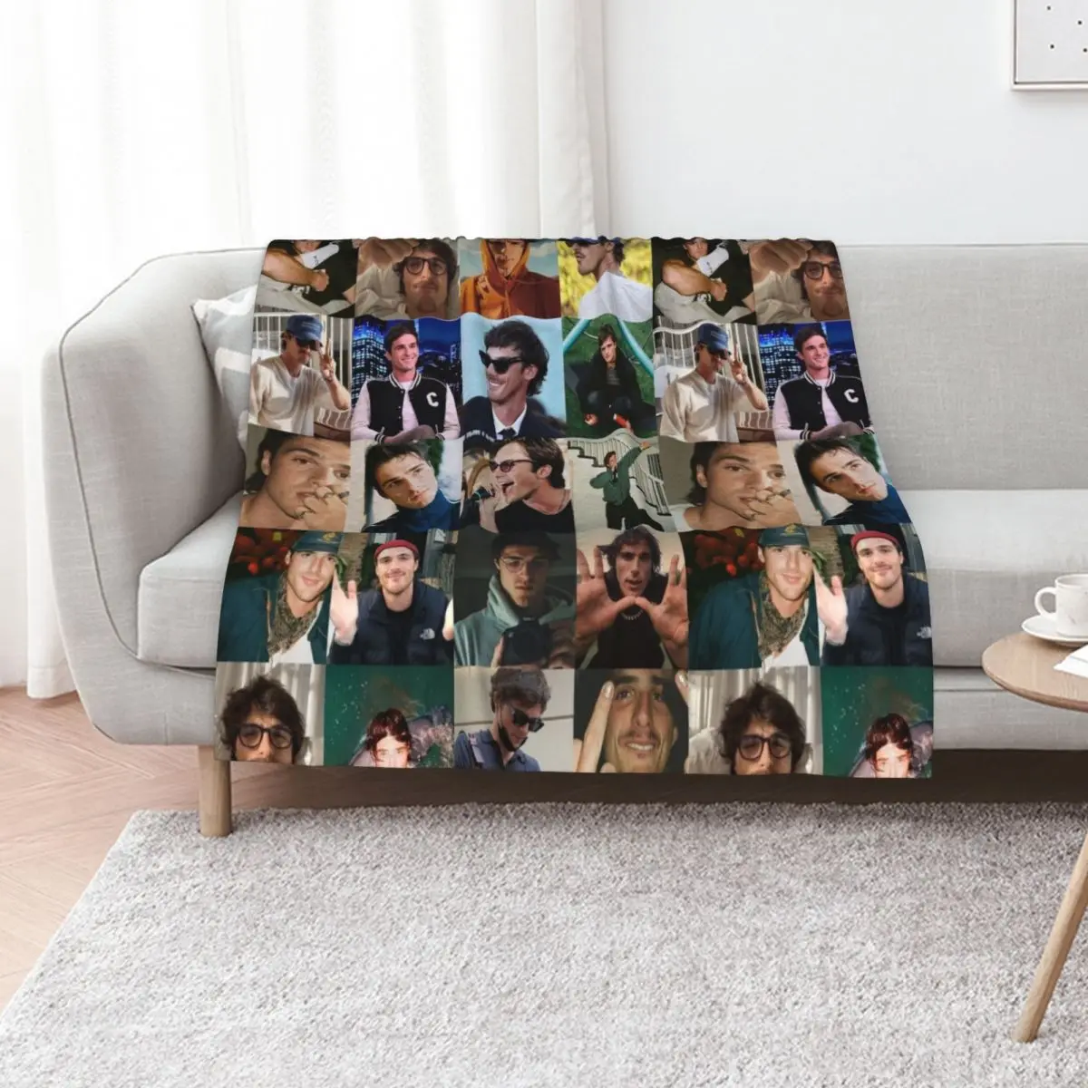 

Jacob Elordi Throw Blanket Camping Plaid wednesday Hairys Blankets