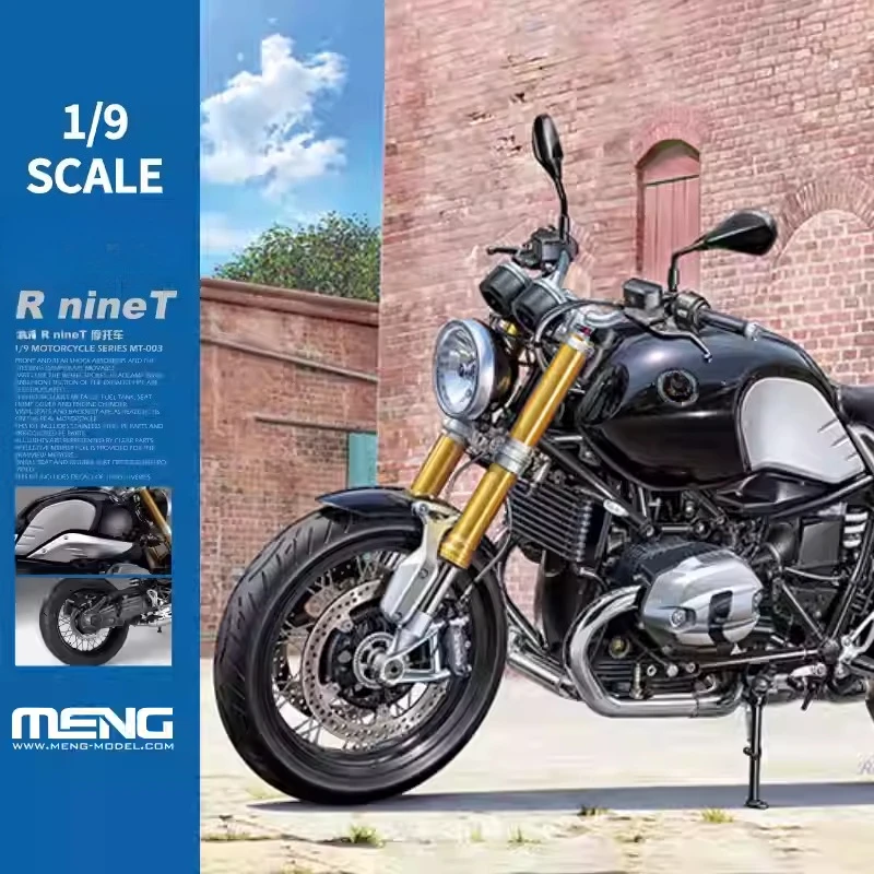 MENG MT-003 motocicleta nineT, edición Regular (no prepintado) Kit de modelo a escala ensamblado 1/9, juguete DIY, coleccionar regalos de cumpleaños