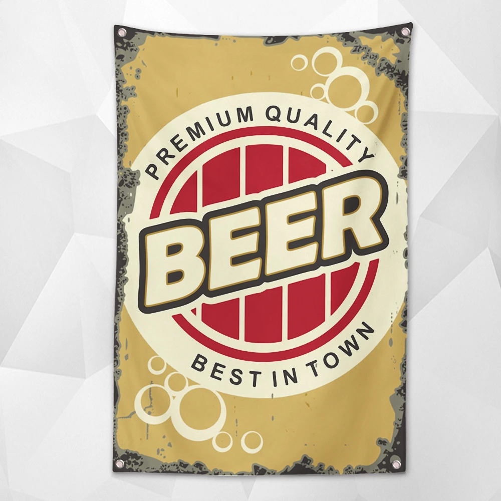 

PREMIUM QUALITY BEER Banner Wall Hanging Flag Canvas Painting Beer Festival Posters and Prints Bar Pub Club Man Cave Wall Decor