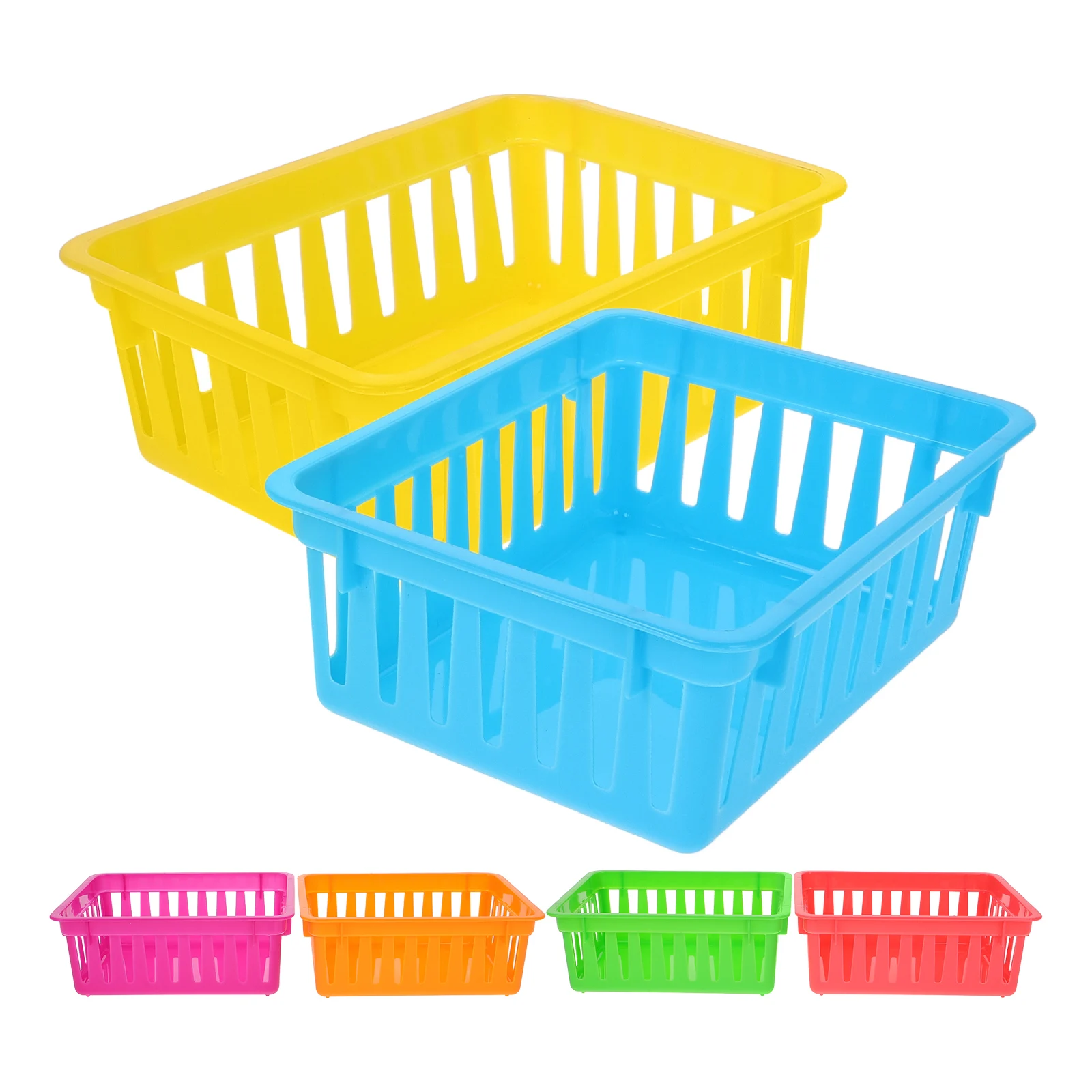 

6pcs School Stationery Container Desk Organizers Plastic Trays Classroom Supplies Storage Pencil Bucket Solutions