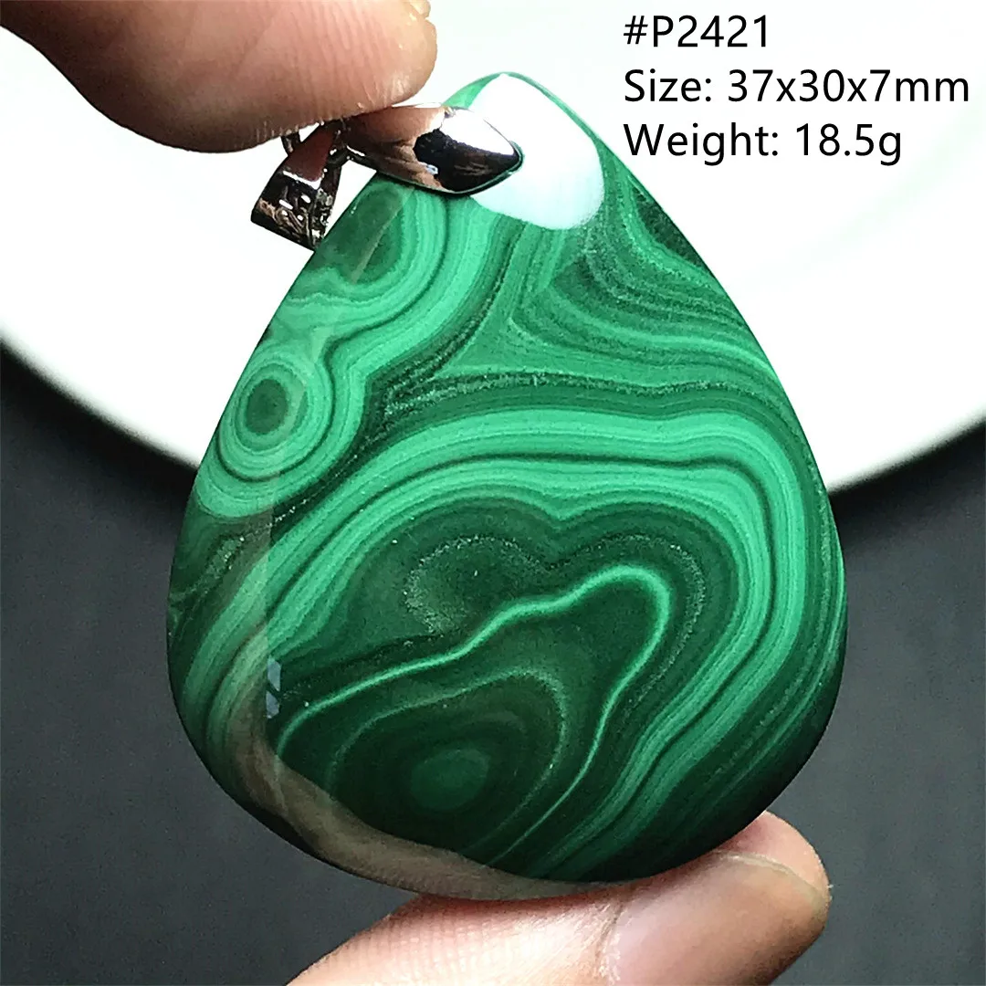 Top Natural Green Malachite Necklace Pendant For Women Man Healing Luck Gift Beads Stone Silver Crystal Gemstone Jewelry AAAAA