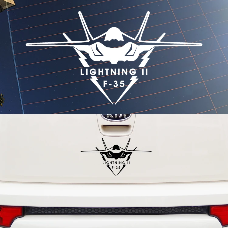 F35 Fighter Design Car Window Reflective Sticker Waterproof Car Bumper Decor Vinyl Decal