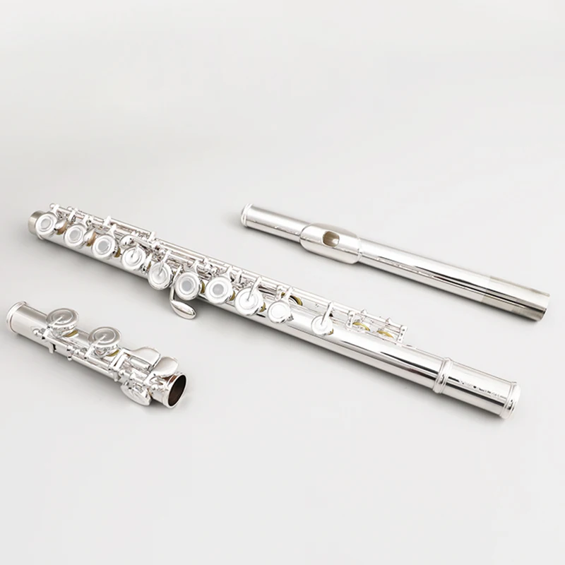 JEK string 16 keys G2RES open French keys Silver plated flute in C Beginner's grade Playing level