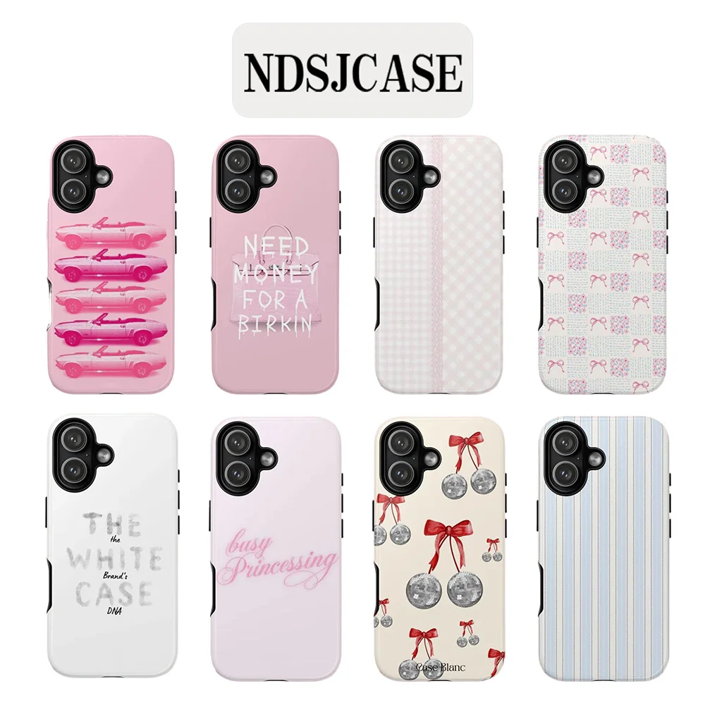 Luxury Clmj Barbie on wheels Cherry Disco Phone Case for iPhone 17 16 15 14 13 12 11 Air Pro Max Plus Double-layer Back Cover