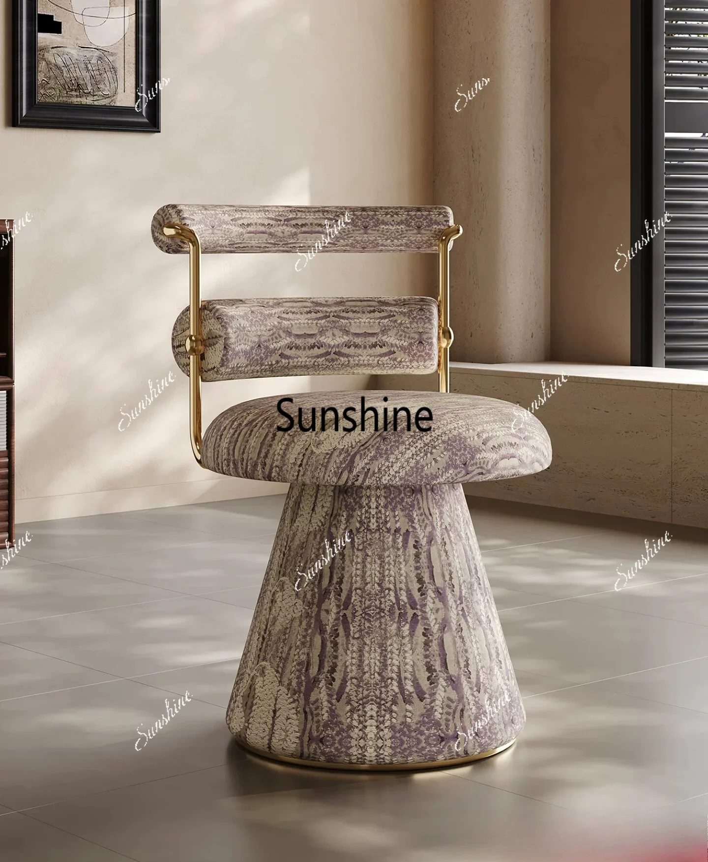F Bedroom light luxury high-end makeup stool backrest can be rotated