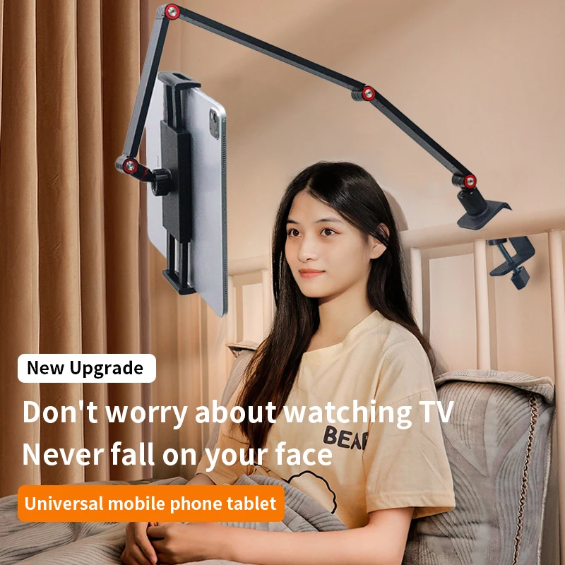 

Premium Clamp Tablet Mobile Stand Bed Stand for Mobile Tablets and Phones Lazy Desktop Bed Workstation With PC Holder