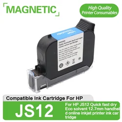 New A level high adhesion JS12 compatible HP JS12 Quick fast dry Eco solvent 12.7mm handheld online inkjet printer ink cartridge