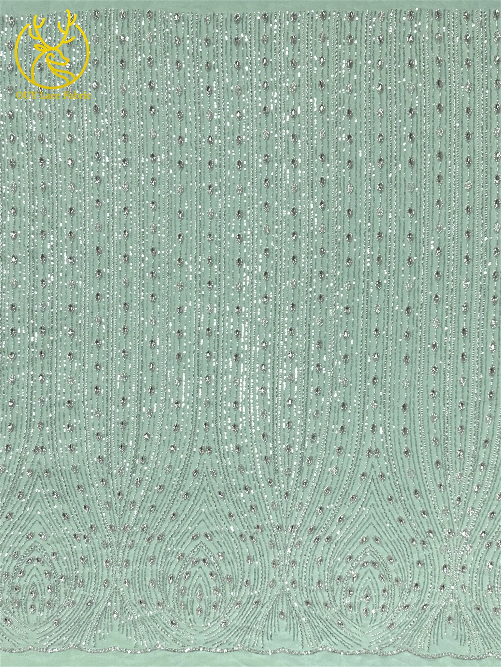 Luxurious Nigerian Diamond Lace Fabric, 2026 Exquisite African Sequined Tulle Lace Women's Wedding Dress Sewing Material