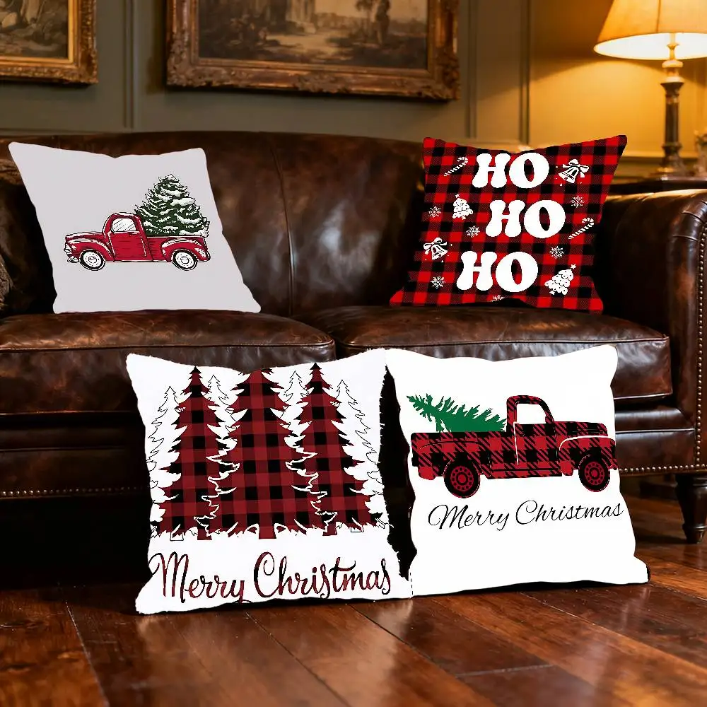 Merry Christmas Pillow Case Elegant Couple Home Living Room Bedroom Decorative Rectangle Pillowcase Sofa Cushion Cover