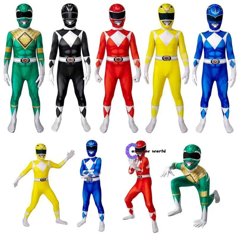 Adulto crianças power samurai sentai shinkenger rangers super-herói traje cosplay halloween festa de aniversário zentai terno macacão máscara