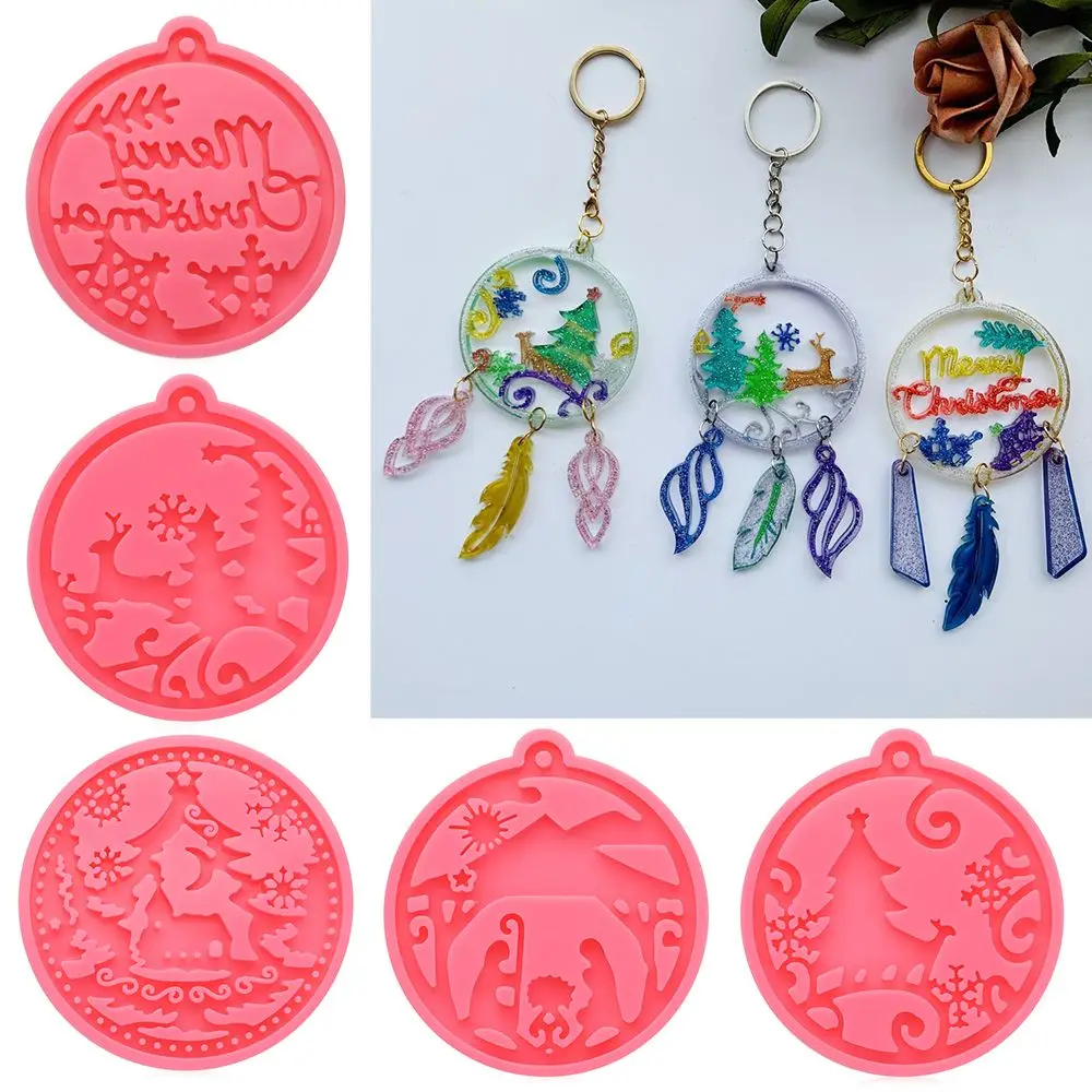 Merry Christmas Ball Keychain Silicone Mold Silicon Resin Mold Rubber Mold DIY Epoxy