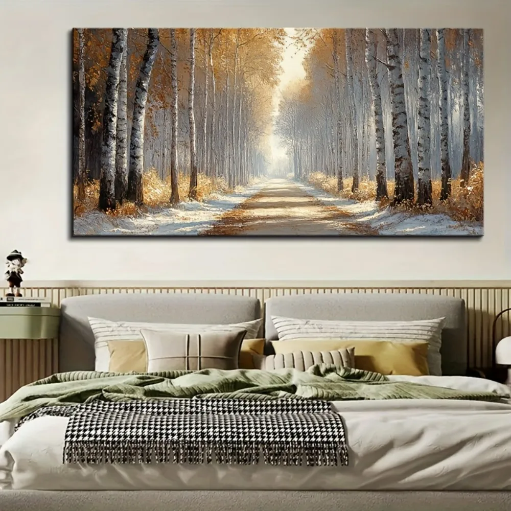 Autumn Landscape Canvas Printed Forest Wall Art Gallery works printed wall decoration, 1.5 inch thick pine solid wood frame