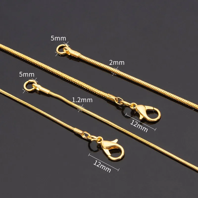 Vintage Gold Color Stainless Steel Snake Chain Necklace For Women Fashion Clavicle Chain Necklace Men Party Jewelry Accessories