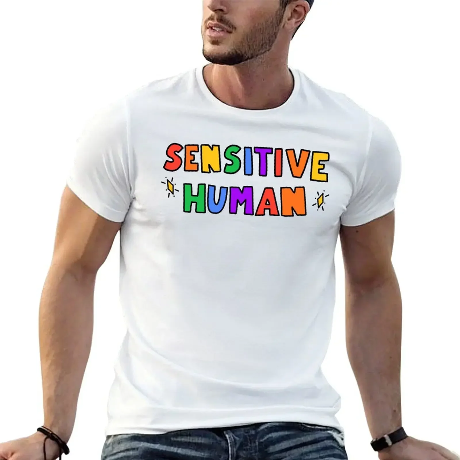 Sensitive Human T-Shirt customs design your own quick-drying summer tops fruit of the loom mens t shirts