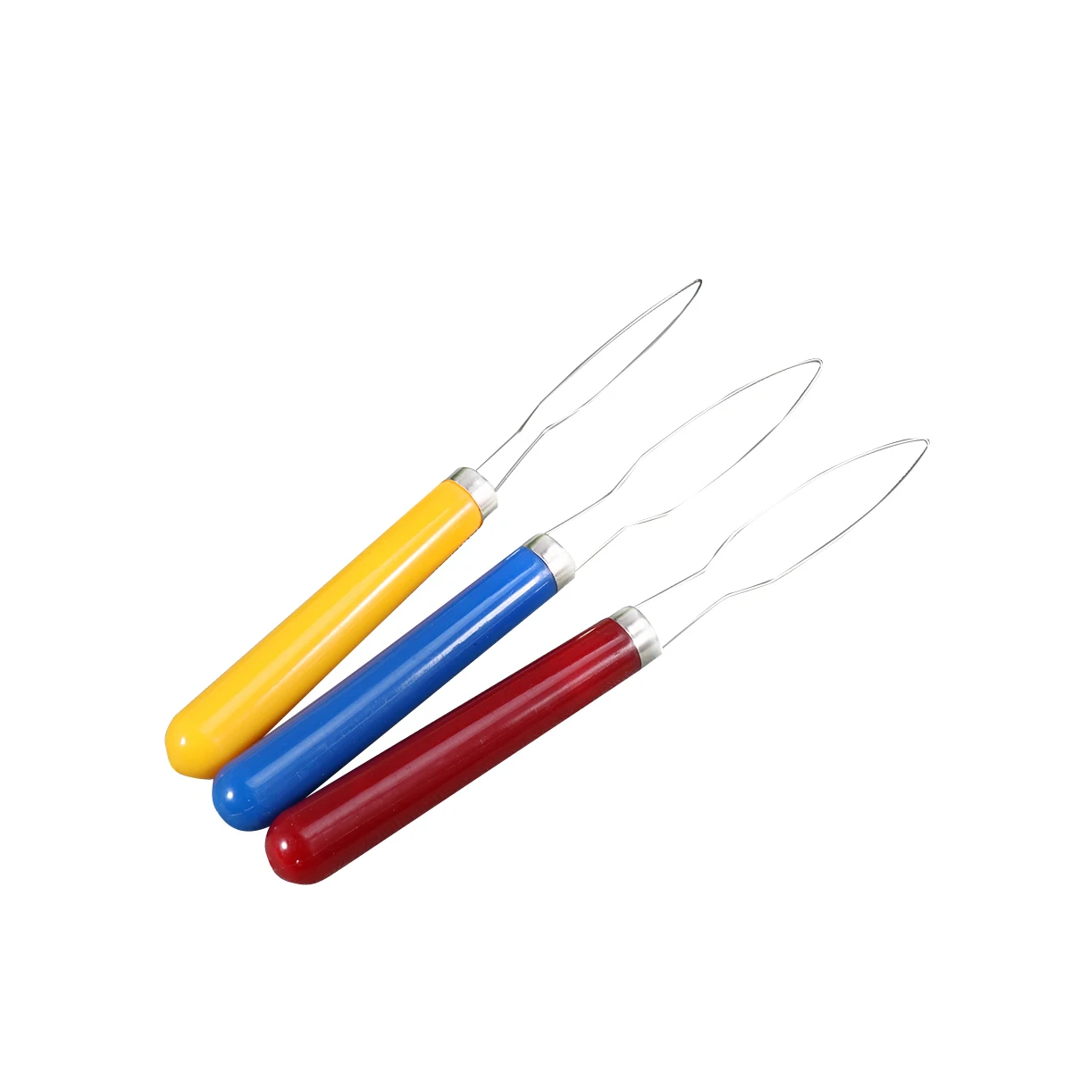 

3pcs Stainless Steel Wooden Handle Assistant Wear-Resistant Portable Fastener Tool for Elderly One-Hand Use Button