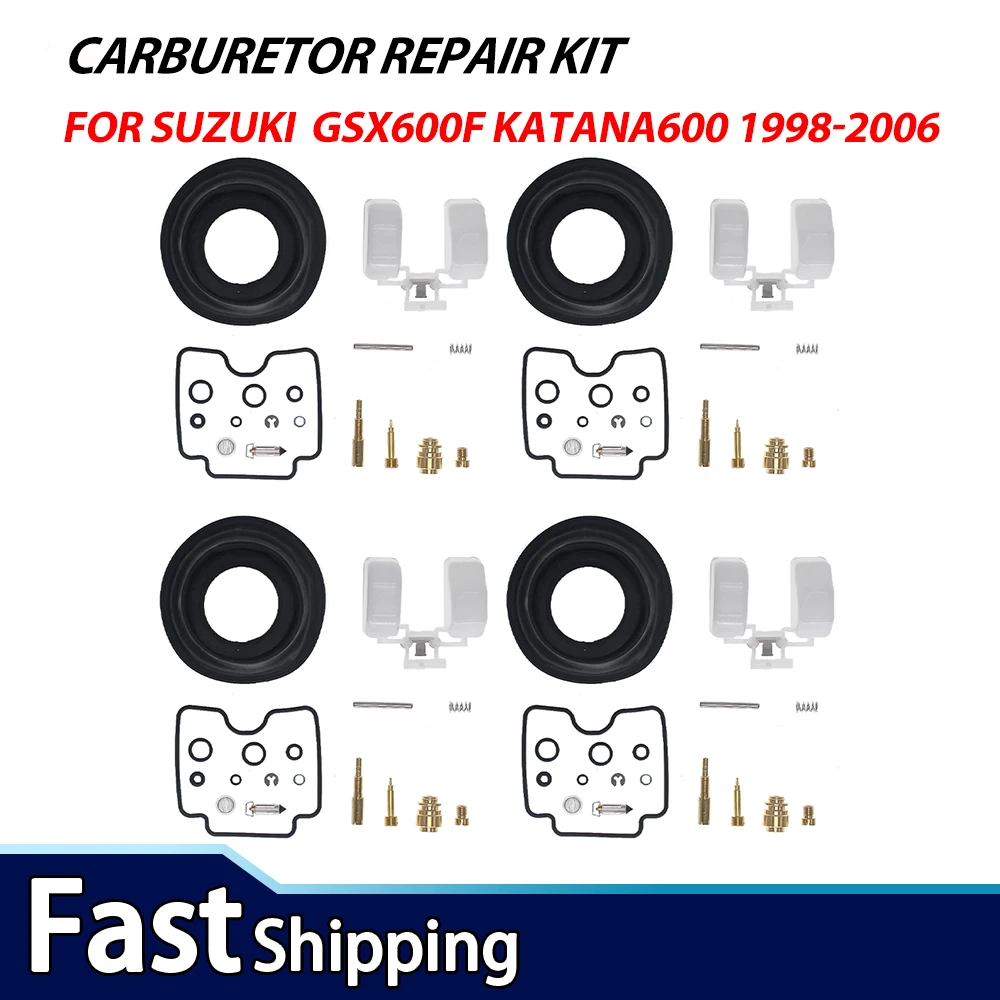 4Sets For Suzuki GSX600F Katana600 1998-2006 Carburetor Repair Kit Diaphragm Float
