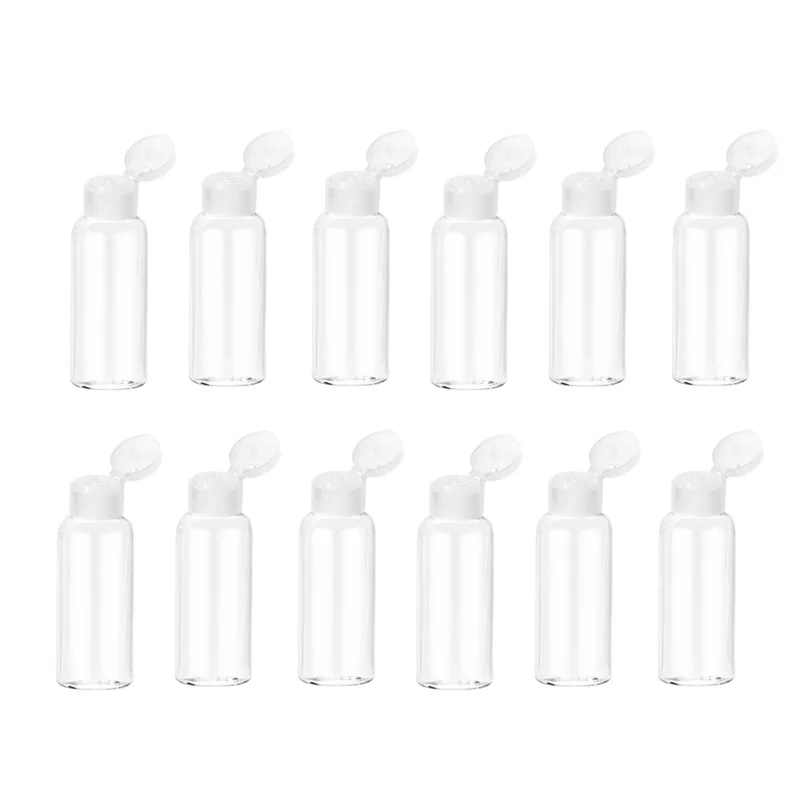 

100Pcs 30ml Plastic Empty Travel Bottle with Flip Cap Squeeze Sample Cosmetic Containers Jar for Emollient Water Lotions