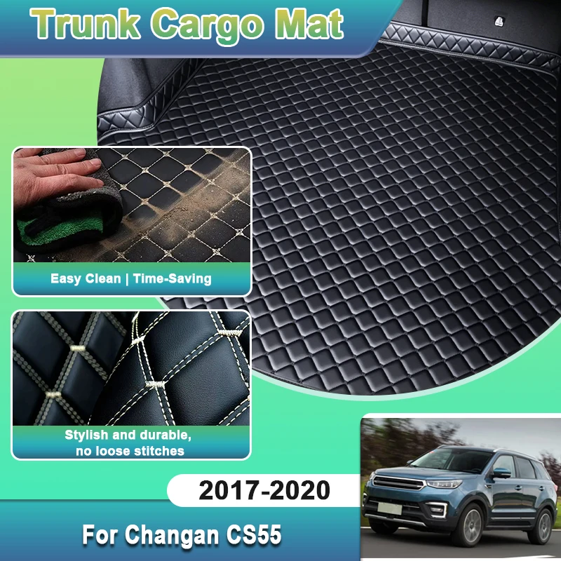 Leather Cleaner Interior - 車のリアトランクマット長安 CS55 アクセソリオ 2017-2020 MK1 汚れ防止荷物トレイ滑り止め簡単クリーンパッドインテリア自動ツール