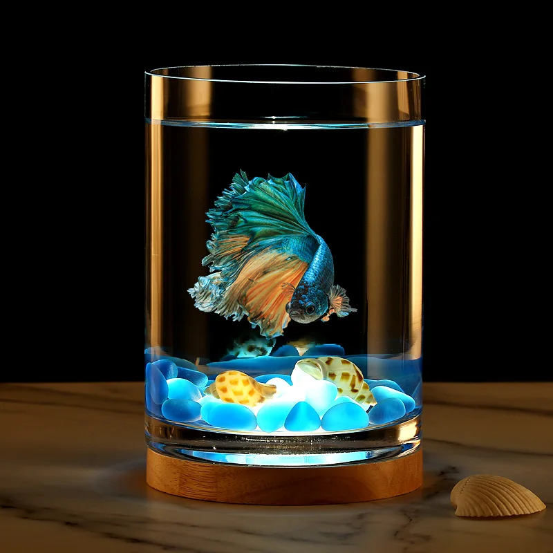 Quality Round Goldfish Tank Small Turtle Modern Glass Outdoor Betta Aquarium Box Pet Supplies