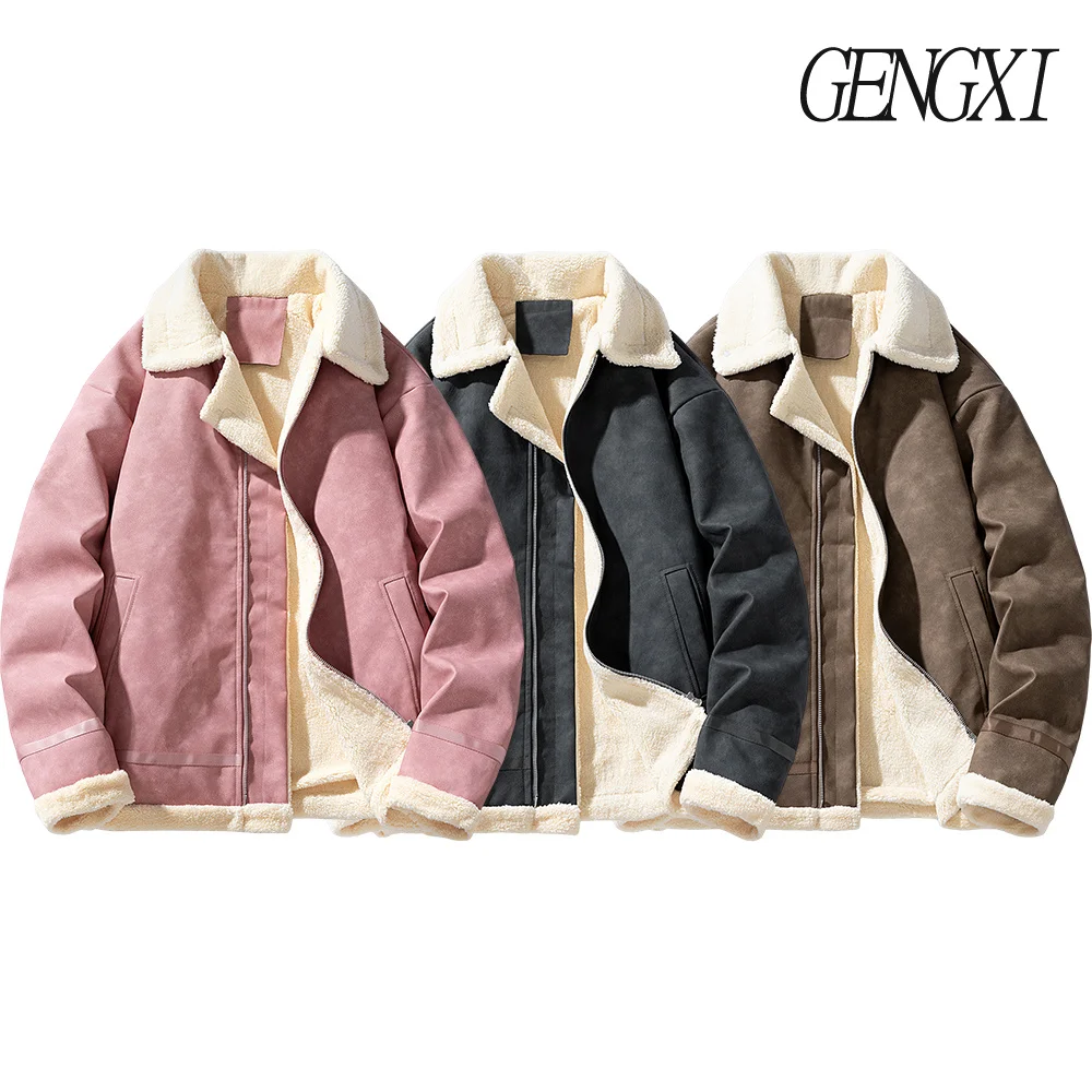 

American Vintage Faux Fur One-Piece Winter Coat New Arrival Winter Windproof Warmth Fleece-Lined Thickened Y2K Collared Coat