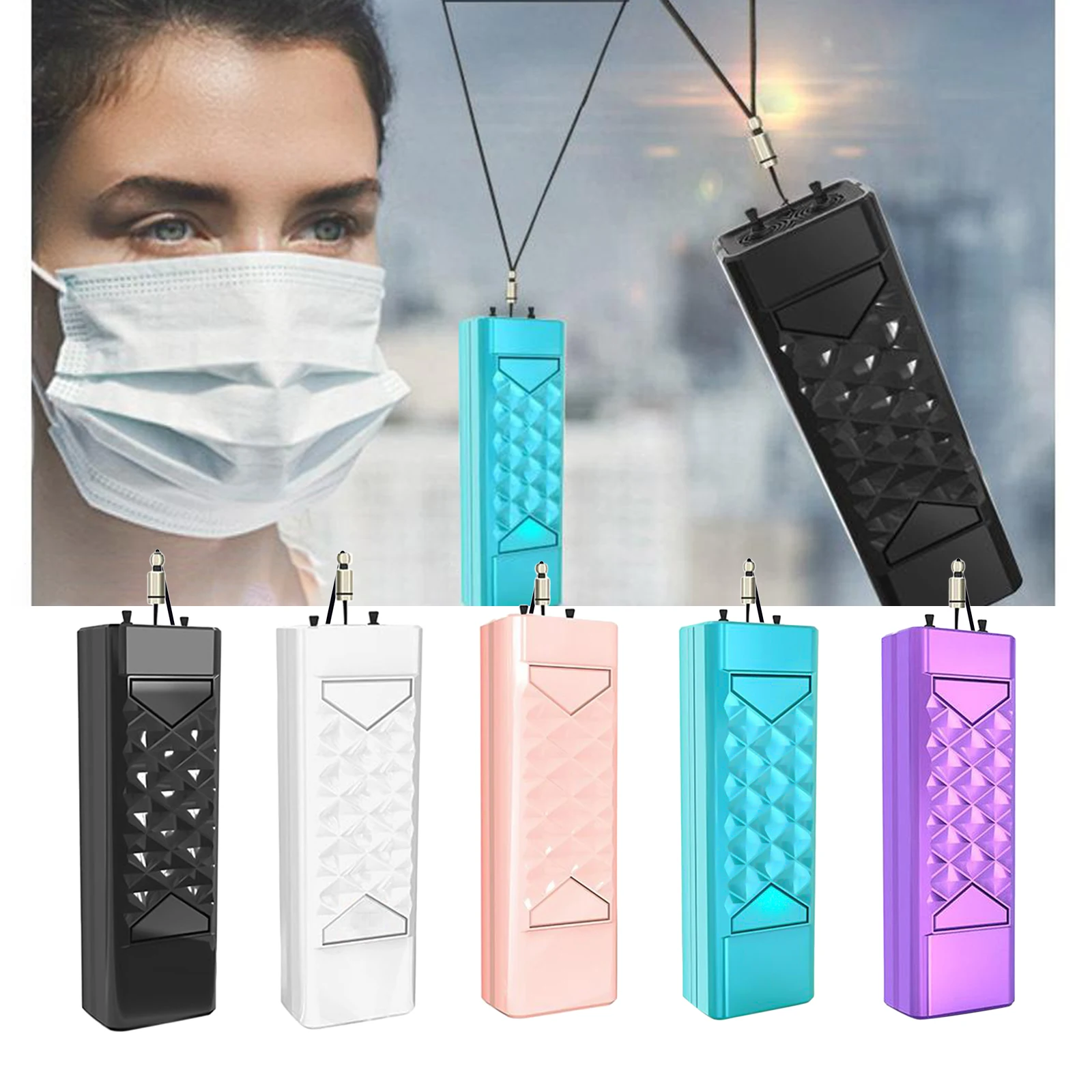 Wearable Necklace Air Freshener, Smoke Remover USB Low Noise Compact Ionic