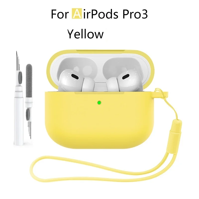Neu für Airpods Pro 3 2025, Silikonhülle, Kopfhörer-Zubehör mit Reinigungsset und Lanyard, vollständige Schutzhülle für Airpods Pro 3 – Detail 37