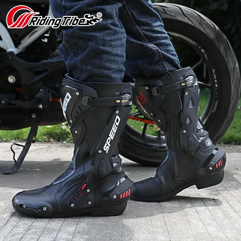 Off-Road Motorcycle Boots Men's Steel Toe Racing Equipment Heavy Duty with Ankle Support & Shift Pad Shield Sneakers Dirt Bike