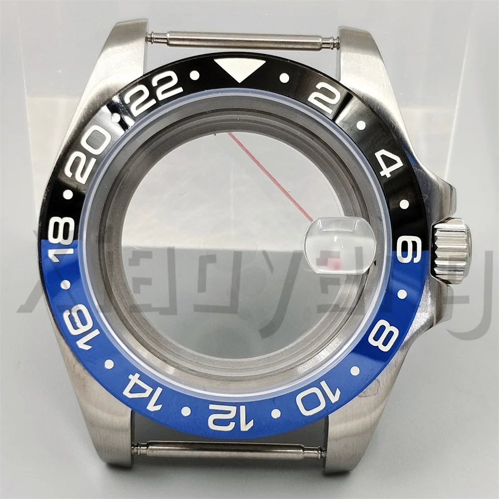 40mm 10ATM SUB Dive Watch Case Fixed 24 Hours Glows Ceramic Bezel Sapphire Glass Fit NH34 NH35 ETA PT5000 Miyota 9015 Ronda 515