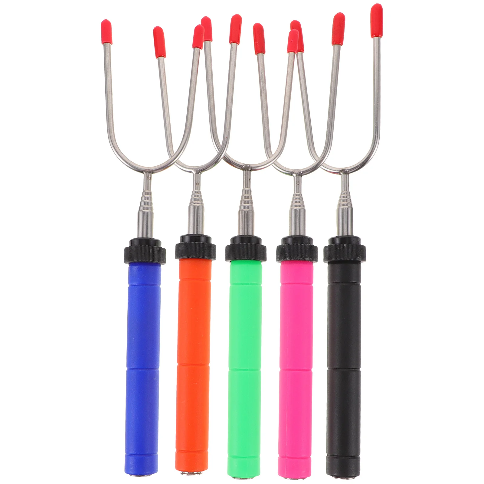 

5Pcs Bbq Roasting Forks Stainless Steel Meat Forks Flexible Grill Sticks Outdoor Barbecue Tools Marshmallow Roasting Sticks