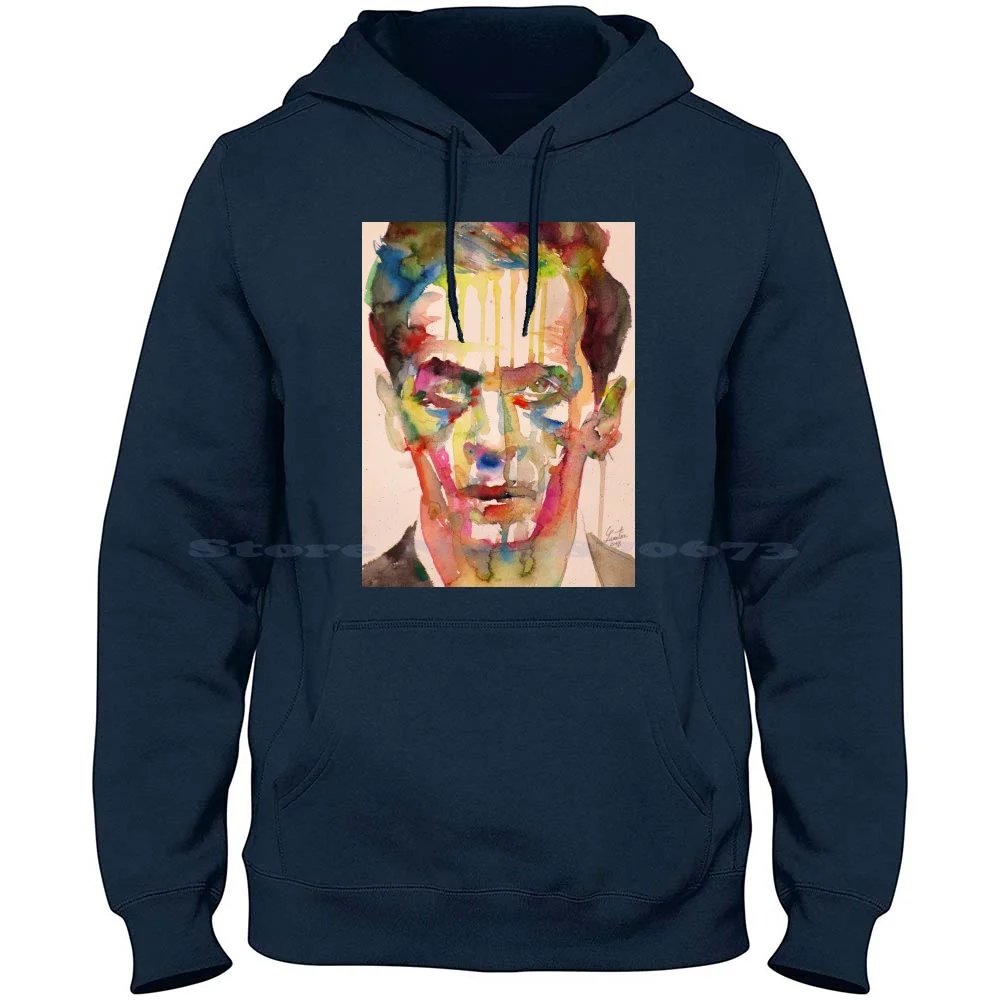 Ludwig Wittgenstein-Watercolor Portrait.7 100% Cotton Hoodie T Shirt Ludwig Wittgenstein Wittgenstein Portrait Logician