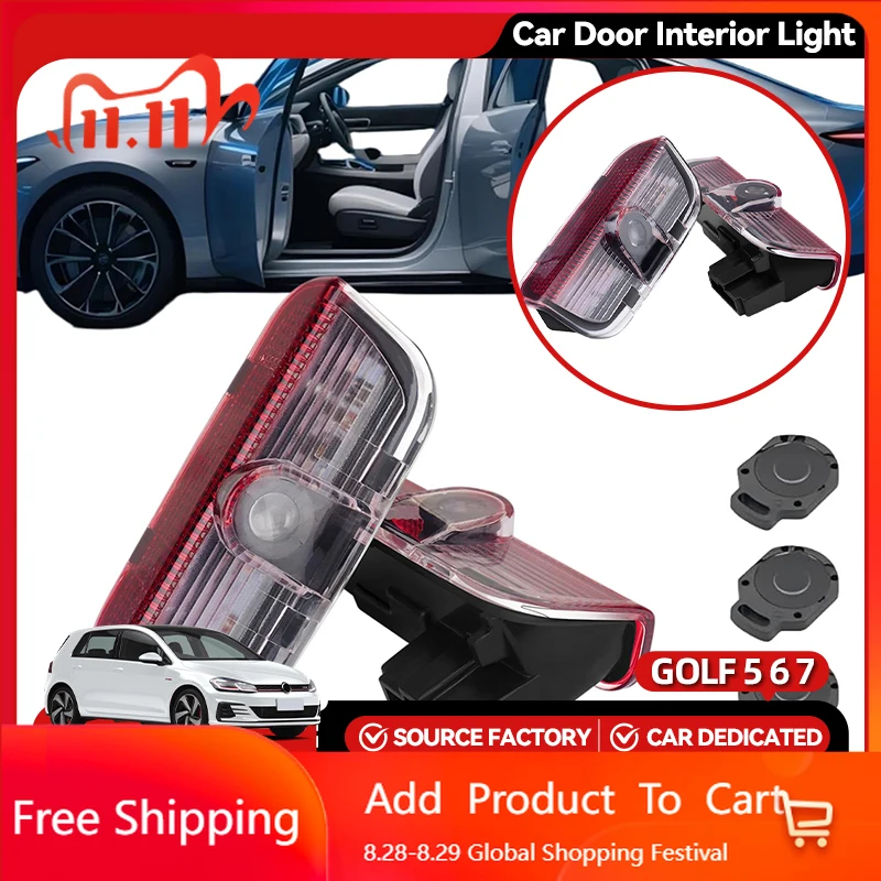 2026 quente para volkswagen vw emblemas novo 2 peças para vw passat b6 b7 b8 b9 touareg golf 5 6 7 jetta mk6 mk7 gti r led projeto de porta de carro