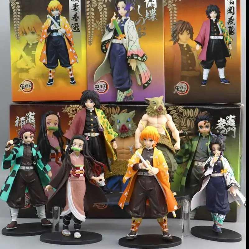 Tee Acchion Figuur Demon Sayaer Demon Slayer: Kimetsu no Yaiba Figuur Kamado Tanjiro Azuma Zenitsu Nezuko Warrior PVC Model en ys