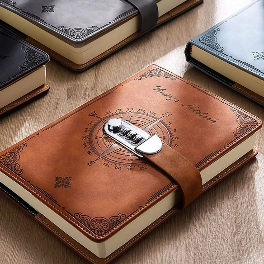 200-Page Password Notebook Stationery Diary Book A5 Notebook With Lock Protecting Secrets Smooth Writing Travelers Journal