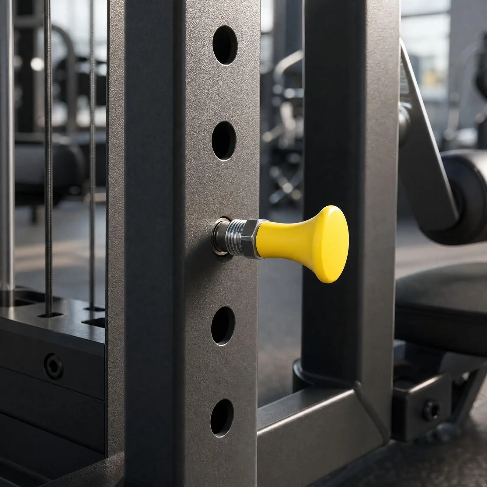 M19 Elastic Pull Pin Threaded Gym Equipment Pull Pin with Yellow Knob Metal