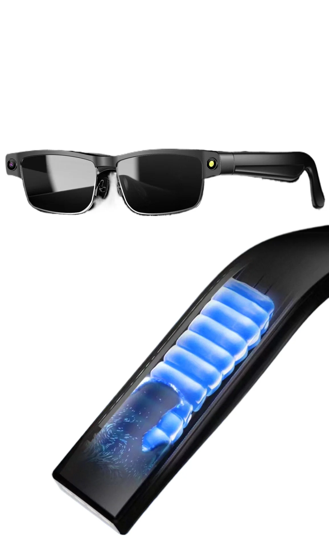 AI smart glasses, 12-megapixel, translation, high-definition photography, audio recording, shooting and object recognition