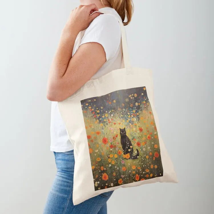 

Gustav Klimt Style Garden Cat Tote Bag Reusable bags Big bag women tote bag canvas bags