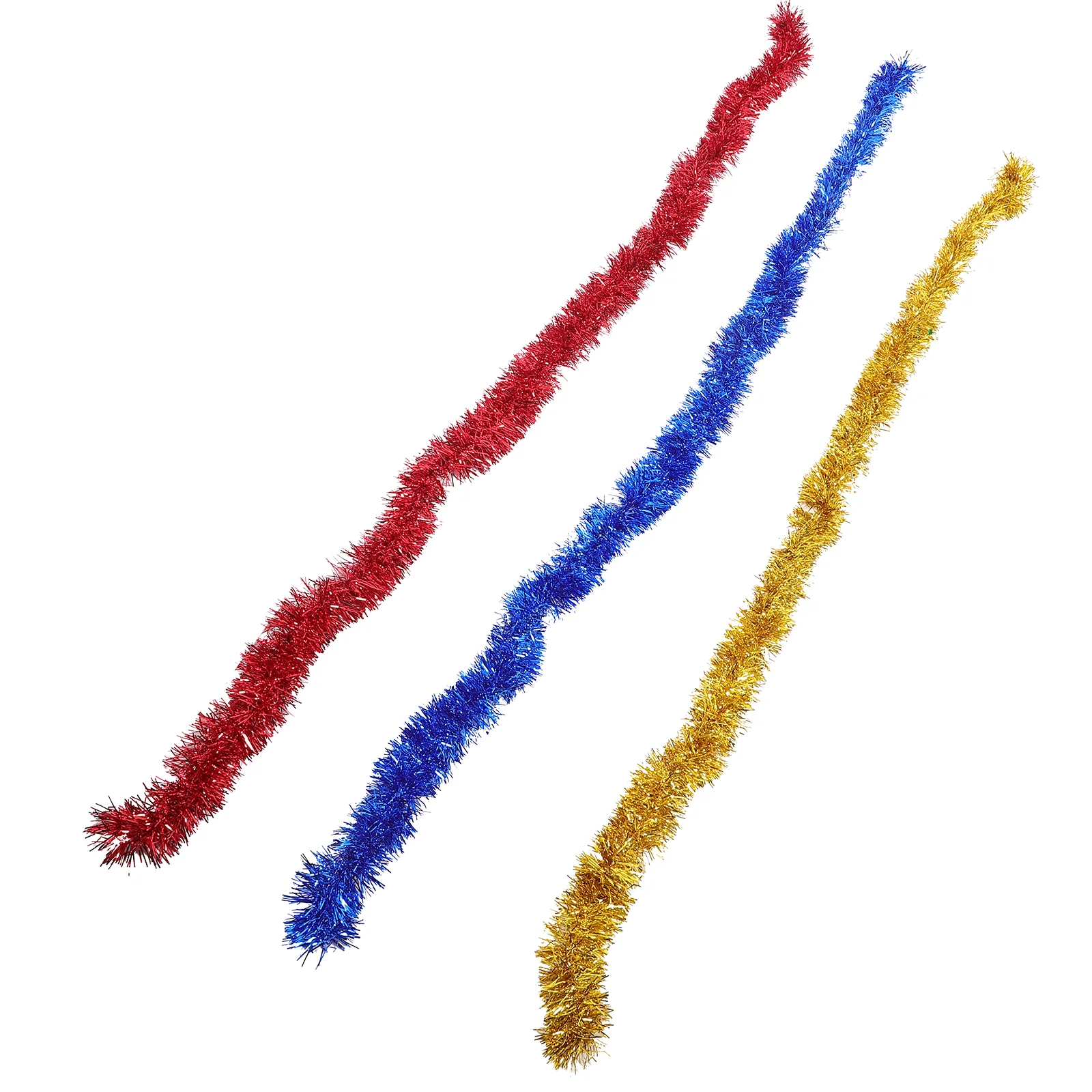 3 Pcs Color Strip Decoration Party Tinsel Garland Glitter for Background Summer Christmas Mantle Pendant