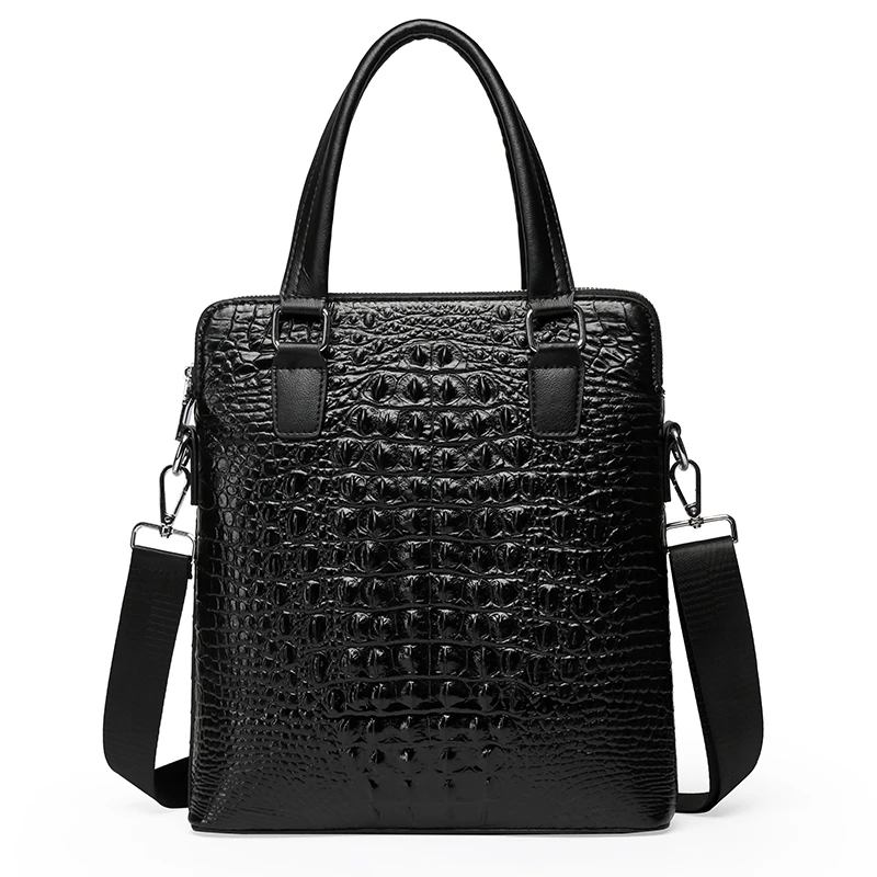 Genuine Leather Men's oulder Bag New Busin Casual Briease Crocodile Pattern Handbag Crossbody Bag for Men сумка bolsos 가방
