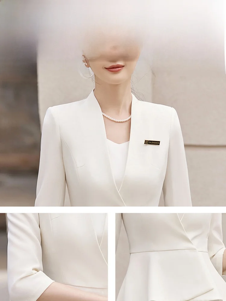 

Profional Women's Summer Suit Set for Jewelry Store Gold op Beau Salon Ss Office Bank Host Formal Workwear
