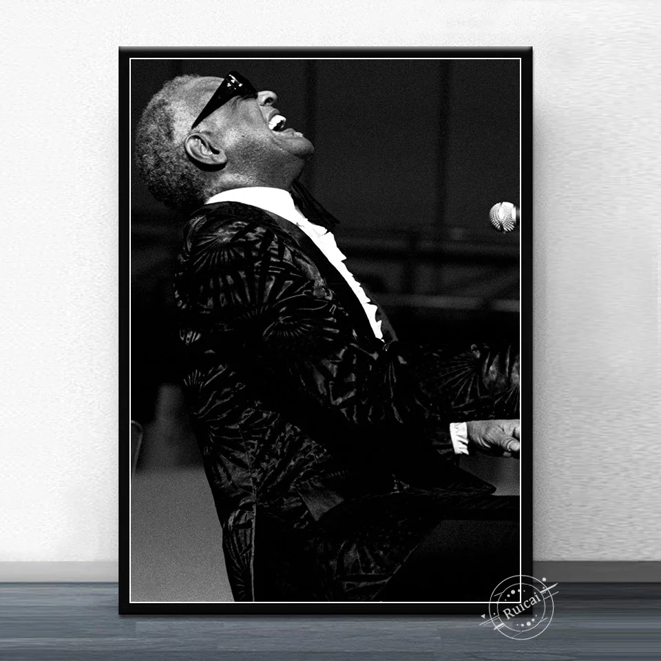 Ray Charles Poster Classic Musician Star Prints Canvas Painting Wall Art Picture For Living Home Room Decor
