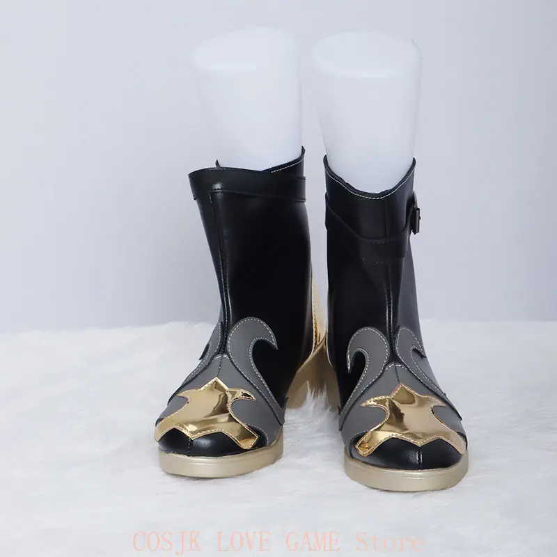 

Женские косплей-туфли Genin Impact на молнии с круглым носком на среднем каблуке, аксессуары для игры, реквизит персонажа Нёвильет, обувь для аниме-косплея