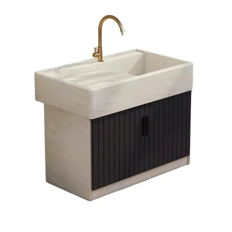 

Versatile Outdoor Marble Basin with Cabinet for Bathroom Vanities Laundry Washboard Garden